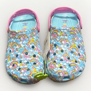 Crocs Lisa Frank Rainbow Unicorn Classic Clog Kids Size J6